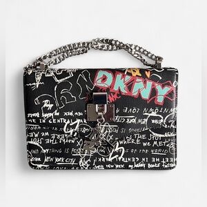 NWOT DKNY Elissa New York graffiti cross body bag